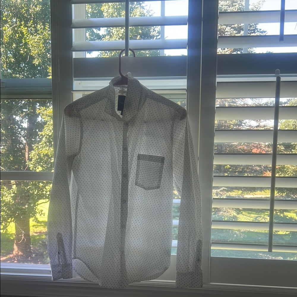 American Eagle Outfitters White Heart Pattern Shirt